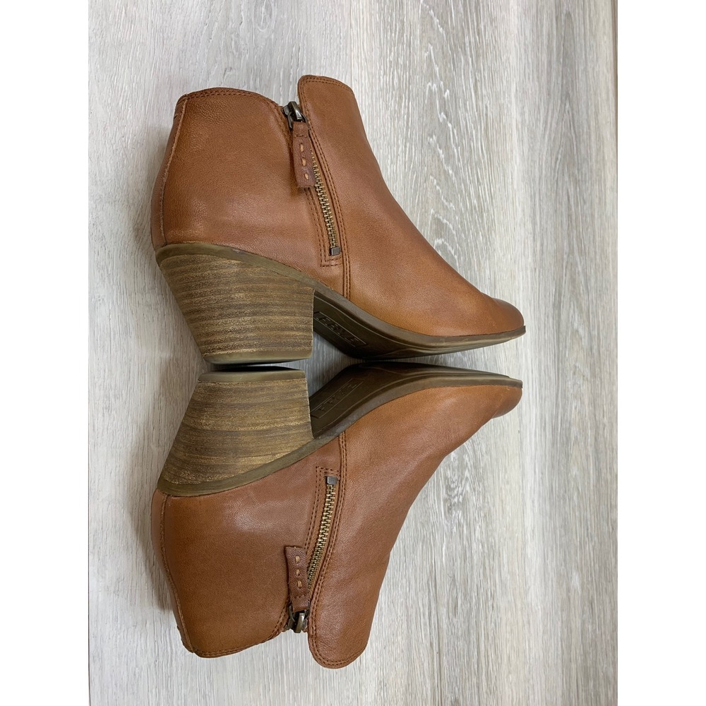 Frye Judith Women's Zip Cognac Leather Ankle Boots 9.5 Booties Comfort Shoes - Picture 5 of 11